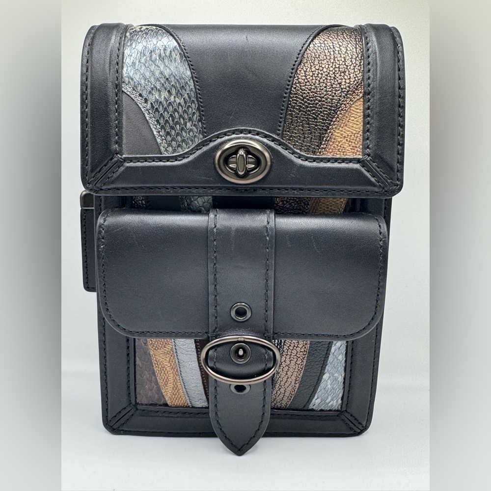 Coach Riley Crossbody With Wave Patchwork And Snakeskin Detail